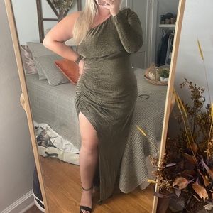 Black and gold maxi dress